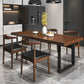 Industrial Rectangle Dining Table Solid Wood Top Dining Table with Double Pedestal Base Clearhalo 'Dining Tables & Seating' 'Dining Tables' 'dining_table' 'furn' 'furn_dining_table' 'Furniture' 'Kitchen & Dining Furniture' 1200x1200_579562bc-0bd2-41b1-a661-6fc89e0fe881
