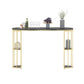 Glam Sintered Stone Bistro Bar Table Oval Metal Base Bar Table with Storage Clearhalo 'Bar Furniture' 'Bar Tables' 'bar_tables' 'furn' 'furn_bar_tables' 'Furniture' 'Kitchen & Dining Furniture' 1200x1200_57996133-a4f0-4a19-8533-4176706db254