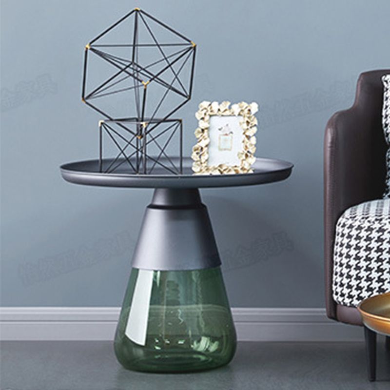 Conception de base de piédestal Black / Gol Countertop Metal Frame en verre Tableau de base Round