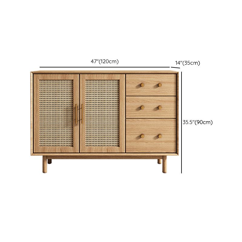 Moderne 3-lads dressoir Pine vaste houten buffetstandaard met 2 deuren