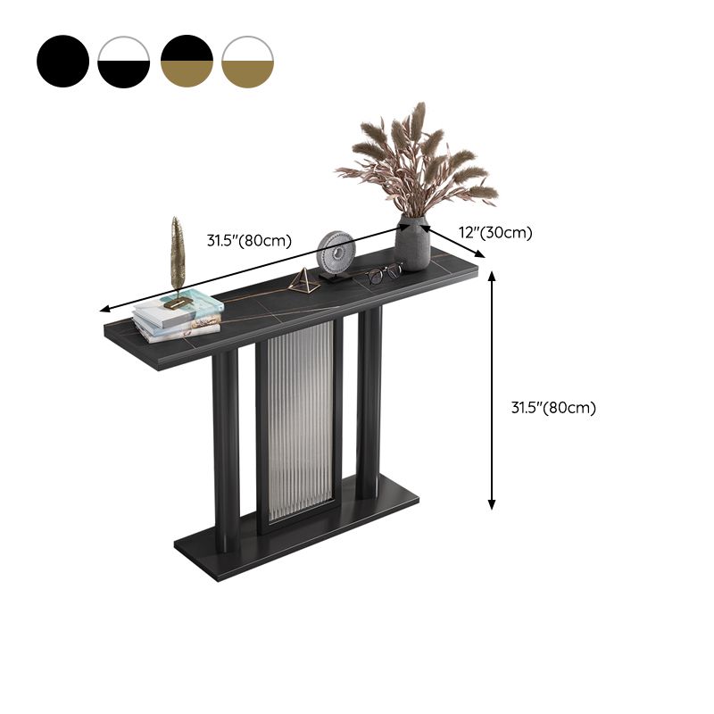 Rectangle Console Accent Table Antique Finish Modern Console Sofa Table in Stone