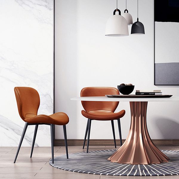 Zeitgenössischer Stil Faux Leder Metall Basis Haus für Hausstuhl