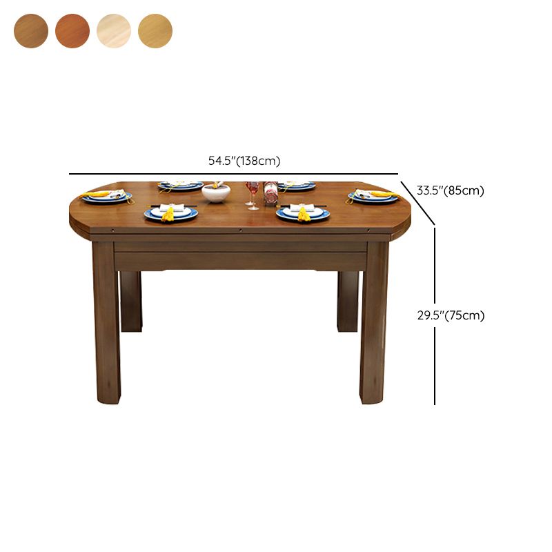 Modern Style Square Dining Table Solid Wood Butterfly Leaf Dining Table