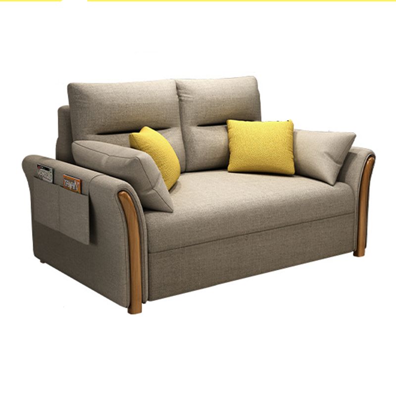 Convertible Contemporary Flared Arm Linen Sofa Bed with Storage in Brone Clearhalo 'furn' 'furn_sofas' 'Furniture' 'Living Room Furniture' 'Sofa' 'sofas' 1200x1200_579ed370-4f5d-43a6-ab52-bcdecff9d57f