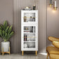 Glamglasetüren Buffet Ständer 53 "H MDF einstellbare Regale 2-Kabinet-Wohnzimmerbuffet