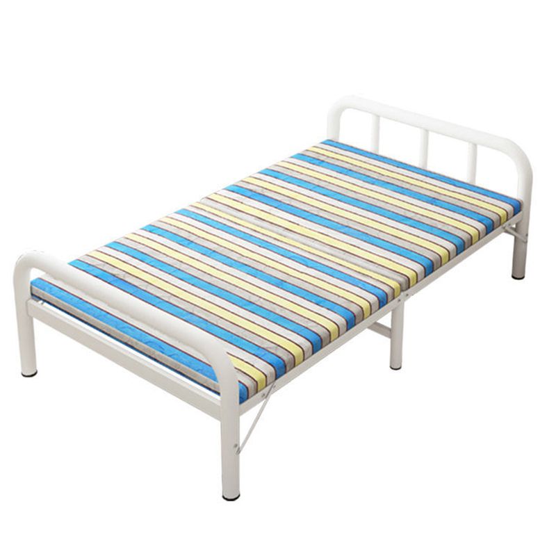 Lit pliant en acier blanc