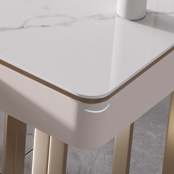 29,25 inch H Classic Glam Office Desk Curved Stone Computer Desk