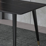 Mesa de comedor rectangular mesa de comedor de piedra con base de hierro