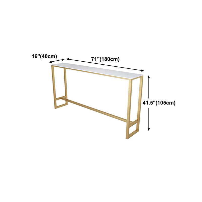 Glam Style Marble Bar Table Gold Frame 42 Inch Height Table for Restaurant Clearhalo 'Bar Furniture' 'Bar Tables' 'bar_tables' 'furn' 'furn_bar_tables' 'Furniture' 'furniture_bar_tables' 'Kitchen & Dining Furniture' 'kitchen&dining_furn' 'kitchen' 1200x1200_57a45af0-a295-4ce0-940c-35b568892ff1