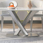 Sintered Stone Home Dining Table Modern Pedestal Base Dining Room Table