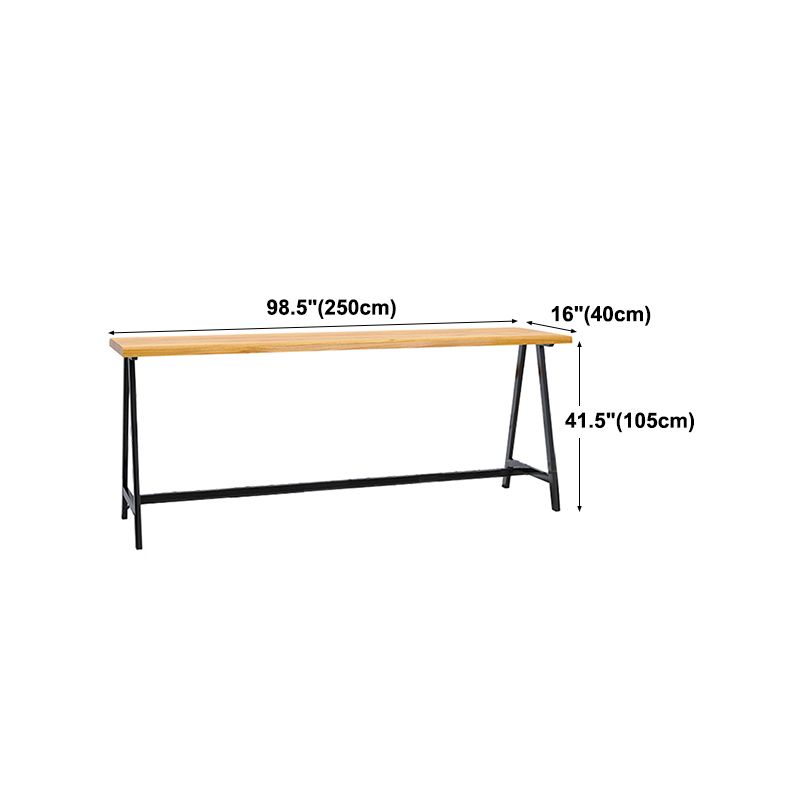 Pine Wood Bar Dining Table Rectangle Industrial Bar Table with Black Trestle Base Clearhalo 'Bar Furniture' 'Bar Tables' 'bar_tables' 'furn' 'furn_bar_tables' 'Furniture' 'furniture_bar_tables' 'Kitchen & Dining Furniture' 1200x1200_57a59881-8ffa-4694-88b8-4dc314a83a5e