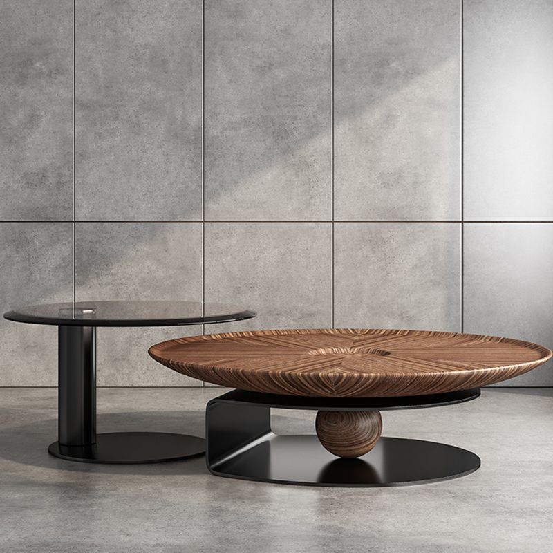 Contemporary Coffee Table Solid Wood Round Pedestal Coffee Cocktail Table Clearhalo 'Coffee & Accent Tables' 'Coffee Tables' 'coffee_tables' 'furn' 'furn_coffee_tables' 'Furniture' 'Living Room Furniture' 1200x1200_57a5def2-772c-4cc6-9709-fc76f4d18bac