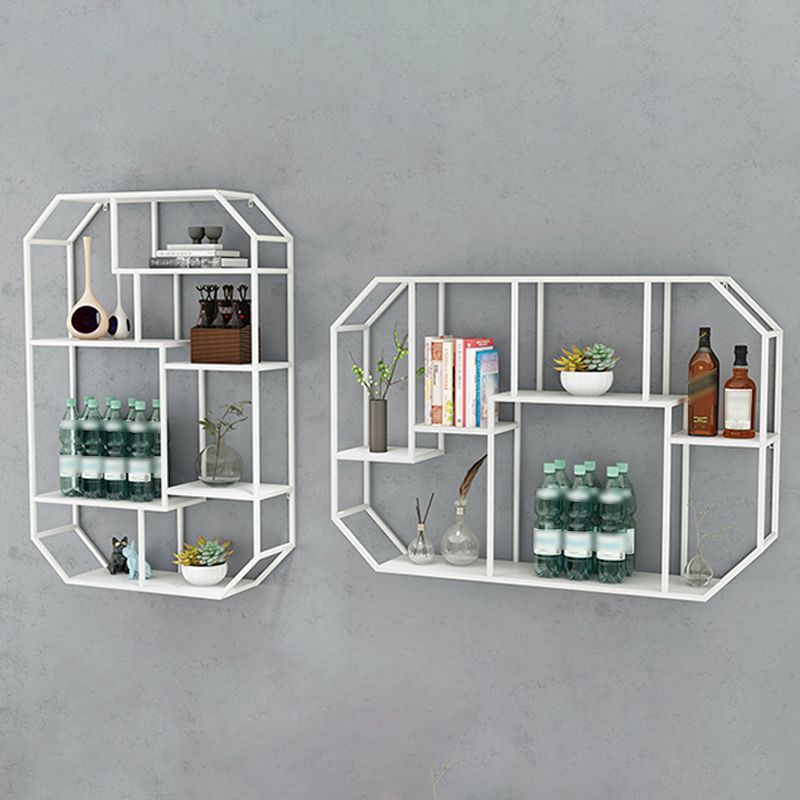 Iron Contemporary Wall Unit Bookshelf 4/5/6-Shelf Closed Back Bookshelf Clearhalo 'Bookcases' 'furn' 'furn_bookcases' 'Furniture' 'furniture_bookcases' 'kitchen' 'kitchen_bookcases' 'Living Room Furniture' 'Office Furniture' 1200x1200_57a62775-edc0-4069-90c4-43e468e1eead