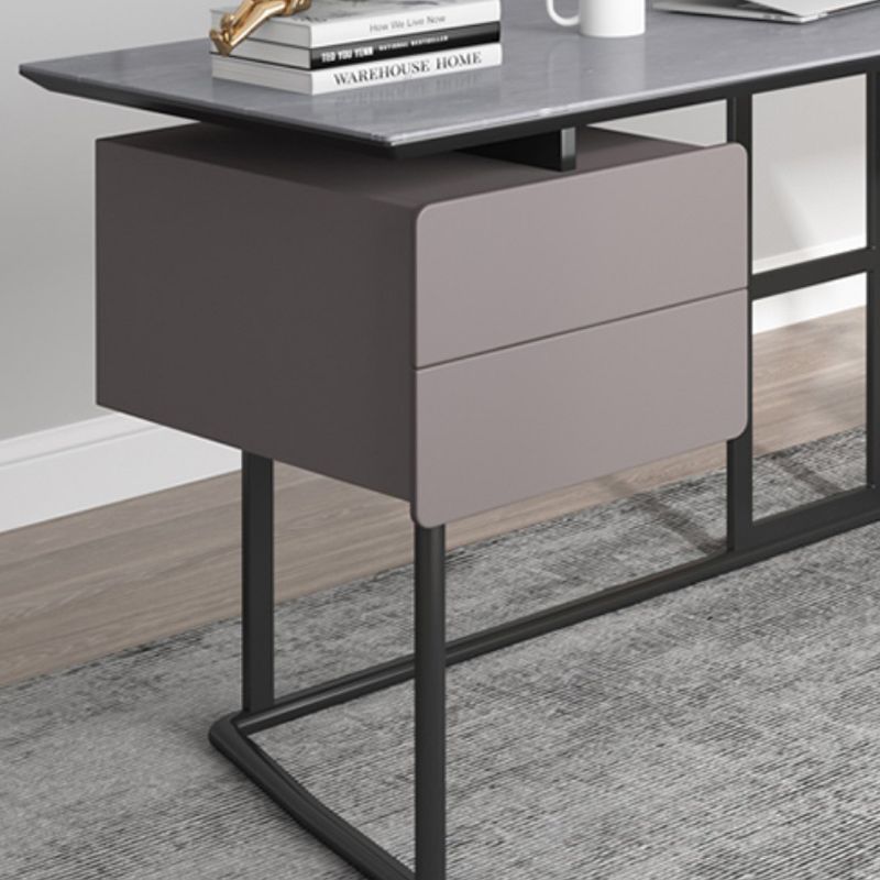 Steinrechteck-Schreibtisch 2-Drawers 23,62 "großer Büroschreibtisch