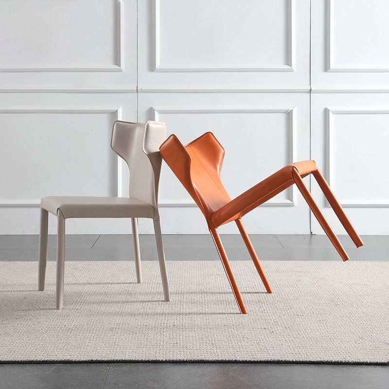 Contemporary Metal Dining Chair Armless Wingback Side Chair for Home Use Clearhalo 'Dining Chairs' 'Dining Tables & Seating' 'dining_chair' 'furn' 'furn_dining_chair' 'Furniture' 'furniture_dining_chair' 'Kitchen & Dining Furniture' 1200x1200_57a8889e-b013-4d14-9011-f6e37d86947d