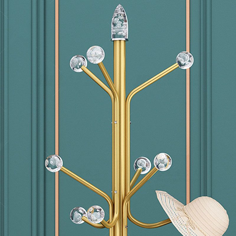 Glam Coat Rack Free Standing Coat Hook Metal Hall Stand with Slate Base ...