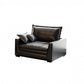 Black Contemporary Faux Leather Tuxedo Arm Sofa with Bolster Pillows for Living Room Clearhalo 'furn' 'furn_sofas' 'Furniture' 'furniture_sofas' 'kitchen' 'kitchen_sofas' 'Living Room Furniture' 'Sofa' 'sofas' 1200x1200_57aac18b-a358-4841-a6a7-897fc7c9bdee