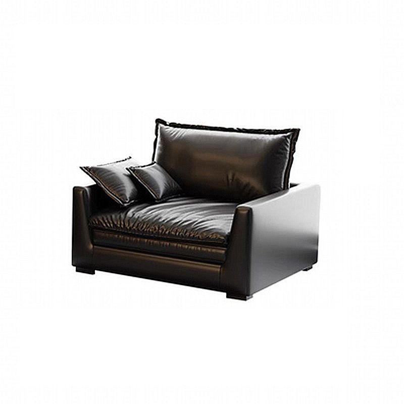 Black Contemporary Faux Leather Tuxedo Arm Sofa with Bolster Pillows for Living Room Clearhalo 'furn' 'furn_sofas' 'Furniture' 'furniture_sofas' 'kitchen' 'kitchen_sofas' 'Living Room Furniture' 'Sofa' 'sofas' 1200x1200_57aac18b-a358-4841-a6a7-897fc7c9bdee