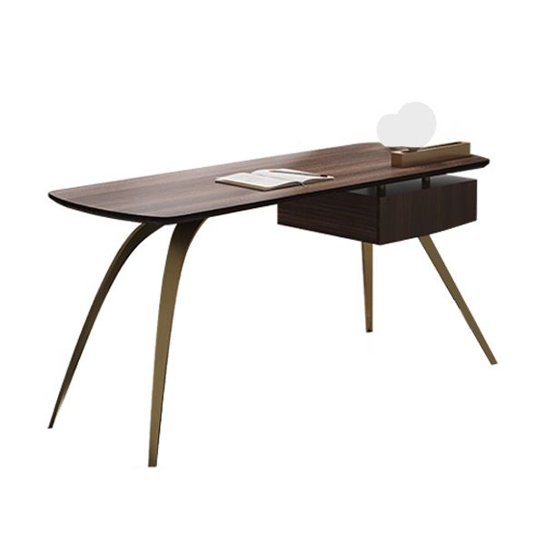 Desca per ufficio glam in legno 1 cassetto 23.62 "W di scrittura con base di ferro