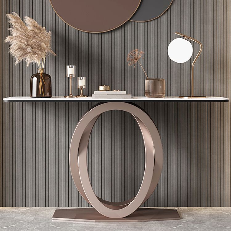 Modern Console Table Stone Abstract Base Accent Table , 33.46" Tall Clearhalo 'Console Tables' 'console_tables' 'Entry & Mudroom Furniture' 'furn' 'furn_console_tables' 'Furniture' 1200x1200_57ae40ec-a27a-4358-bc67-06edf607eee3