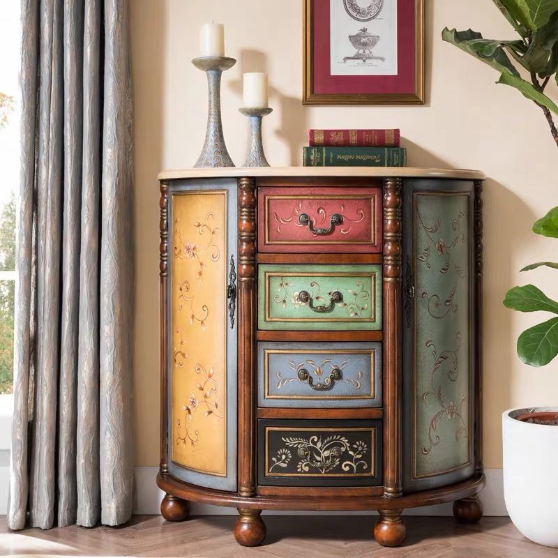 Cofensador de cofres de almacenamiento tradicional cofre de madera sólida con cajones de 3/4/5