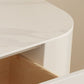 Meuble TV contemporain en pierre, Console blanche flottante, support multimédia pour salon