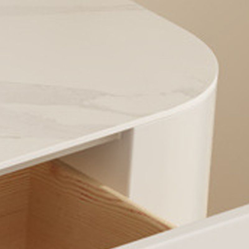 Meuble TV contemporain en pierre, Console blanche flottante, support multimédia pour salon