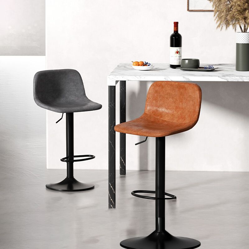 Modern Style Bar-stool with Adjustable Height Swivel Leather Seat for Kitchen Bar 1 Piece Clearhalo 'Bar Furniture' 'Bar Stools' 'bar_stools' 'furn' 'furn_bar_stools' 'furniture_bar_stools' 'Kitchen & Dining Furniture' 'kitchen&dining_furn' 'kitchen' 'kitchen_furn' Furniture' 1200x1200_57b0e0c4-a06b-4ca6-ae02-47b2cbd274ce