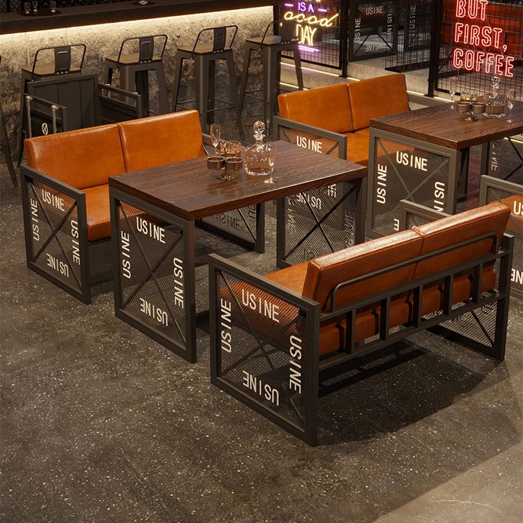 Industrial Style Dining Room Table Black Double Pedestal Table for Home Kitchen Dinner Clearhalo ' dining_table' 'Dining Tables & Seating' 'Dining Tables' 'furn' 'furn_dining_table' 'Furniture' 'furniture_dining_table' 'Kitchen & Dining Furniture' 'kitchen&dining_furn' 'kitchen' 'kitchen_dining_table' 1200x1200_57b45d64-d292-430f-b914-a42eea275109