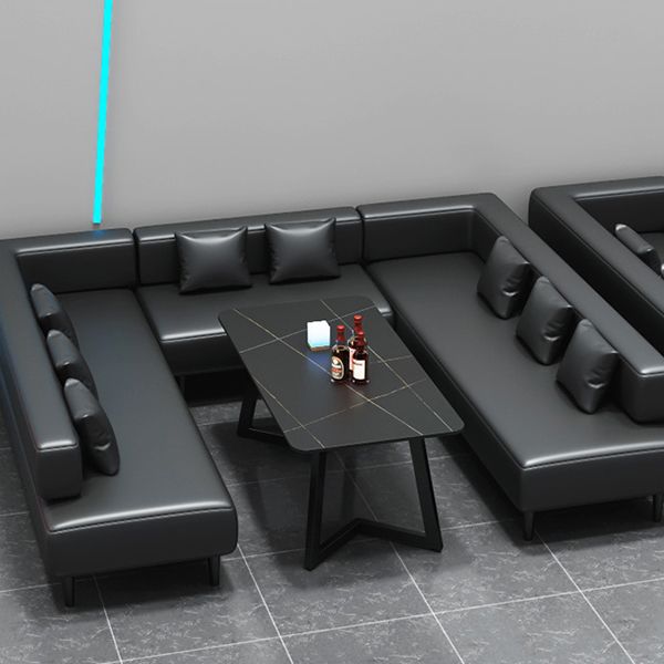 Industrial Sintered Stone Dinner Room Kitchen Table Black Table with Black Frame for Dining Room Clearhalo ' dining_table' 'Dining Tables & Seating' 'Dining Tables' 'furn' 'furn_dining_table' 'Furniture' 'furniture_dining_table' 'Kitchen & Dining Furniture' 'kitchen&dining_furn' 'kitchen' 'kitchen_dining_table' 1200x1200_57b45fce-e51d-4221-a069-5f860ad27f58