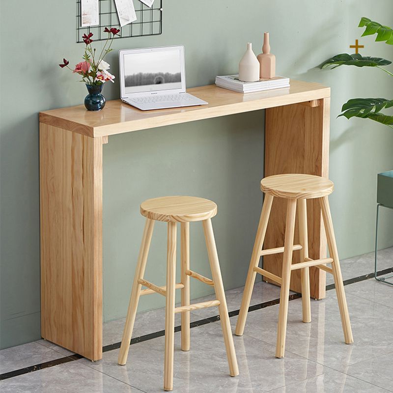 Modern Solid Wood Counter Wine Table Rectangle Fixed Table Indoor Patio Bar Table Clearhalo 'Bar Furniture' 'Bar Tables' 'bar_tables' 'furn' 'furn_bar_tables' 'Furniture' 'furniture_bar_tables' 'Kitchen & Dining Furniture' 1200x1200_57b525a9-2d11-4425-b43c-67ad134d7311