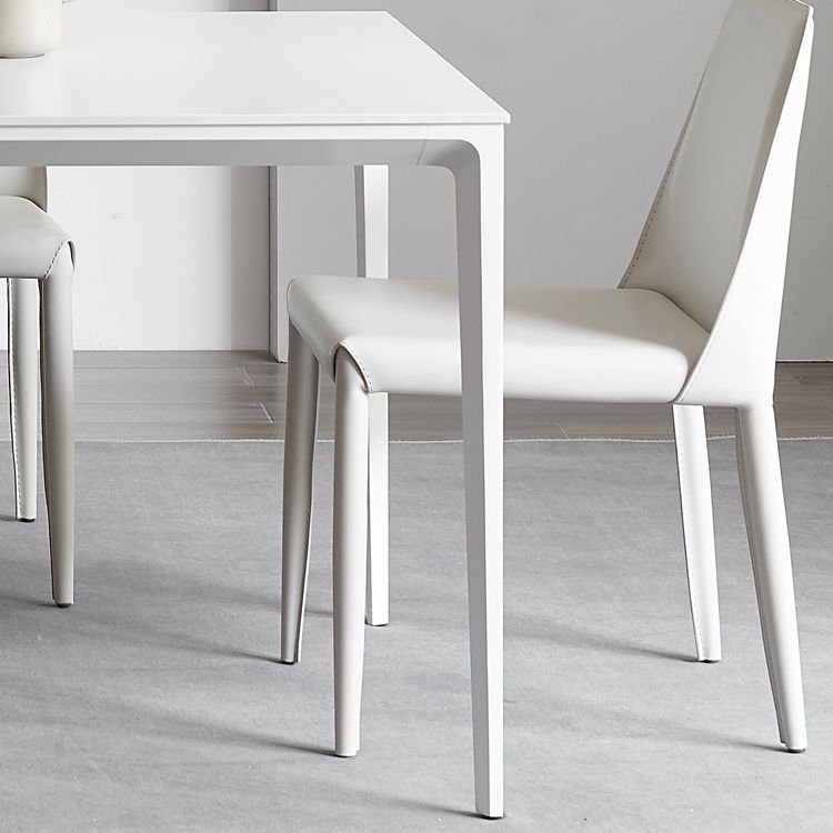 Industrial Rectangle White Dining Table Sintered Stone Standard Dining Table for Kitchen Clearhalo ' dining_table' 'Dining Tables & Seating' 'Dining Tables' 'Furniture' 'furniture_dining_table' 'Kitchen & Dining Furniture' 'kitchen&dining_furn' 'kitchen' 'kitchen_dining_table' 1200x1200_57b60bac-5c4f-4b9f-b5fe-aac8d41186ba