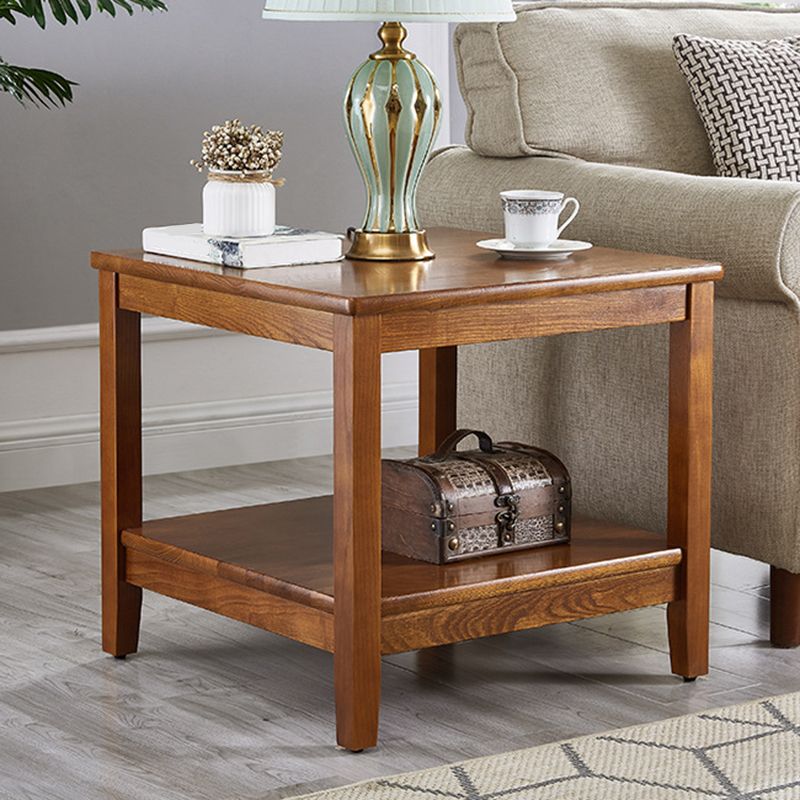 TABELLO DELLA TERDITÀ TRADIZIONE DEI LEGNO 4 gambe Tavolo laterale divano con scaffale per soggiorno