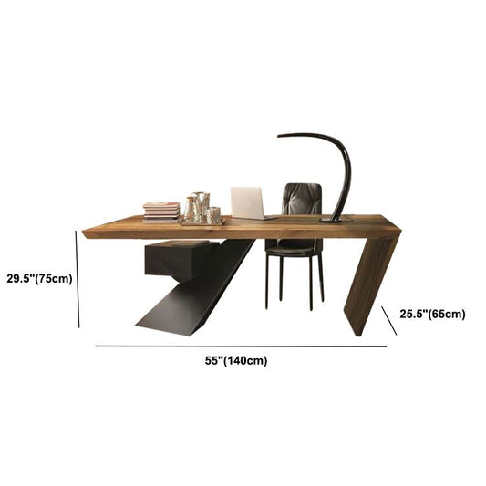 Industrial Style Executive Desk Rectangular Wood Office Desk for Home Clearhalo 'furn' 'furn_office_desk' 'Furniture' 'Office Desks' 'Office Furniture' 'office_desk' 1200x1200_57bb4358-c82d-40f8-a154-9327b3b73747