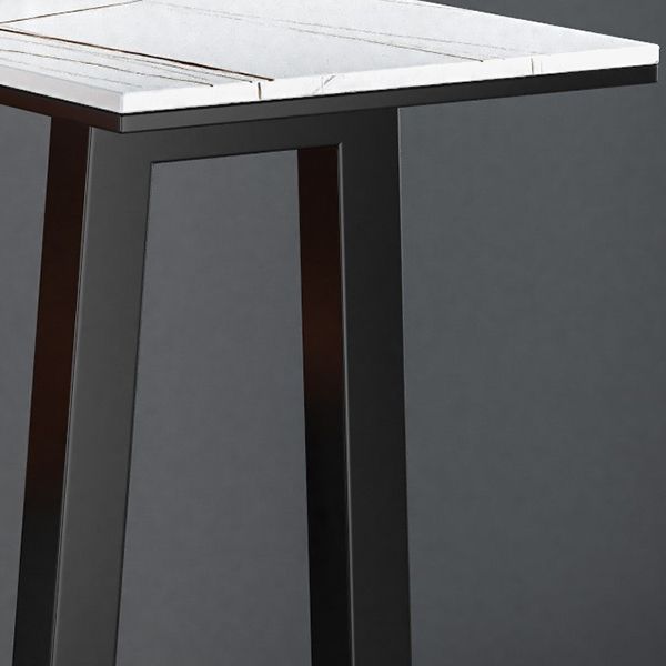 Mesa de barra de piedra rectangular mesa contemporánea de bistro con almacenamiento