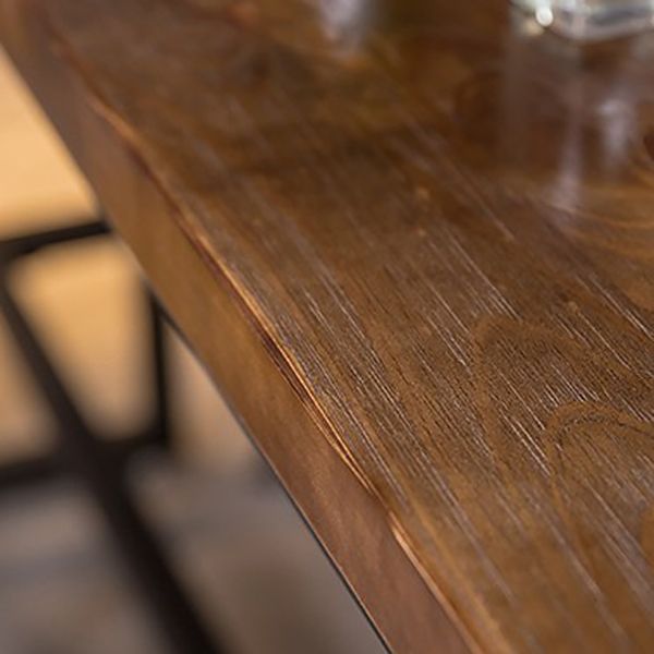 Tavolo da pranzo in legno in legno tavolo da barregle industriale con cavalletto per il negozio di tè al latte