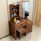 Traditional Solid Wood Make-up Vanity with Mirror and Stool,6 Drawers Clearhalo 'Bedroom Furniture' 'furn' 'furn_makeup_vanities' 'Furniture' 'Makeup Vanities' 'makeup_vanities' 1200x1200_57be800b-bea9-4569-b7c3-d8c0a18b0d0f