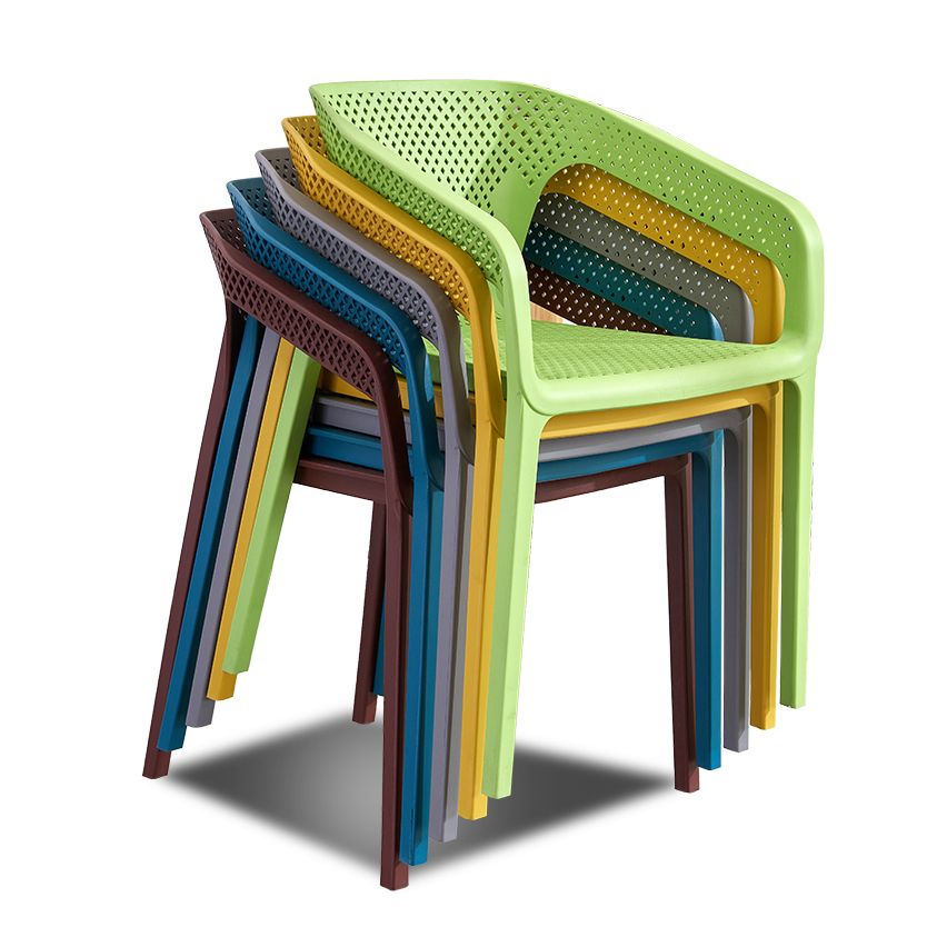 Contemporary Style Multicolor Dining Arm Chair Plastic Stacking Arm Chair Clearhalo ' kitchen&dining_furn' 'Dining Chairs' 'Dining Tables & Seating' 'dining_chair' 'furn' 'furn_dining_chair' 'Furniture' 'furniture_dining_chair' 'Kitchen & Dining Furniture' 'kitchen' 1200x1200_57bea755-cd83-4a14-9016-8817117d4a2c