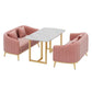 Slate and Metal Table Glam Style Restaurant Rectangular Dining Table