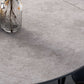 Moderne gesinterde stenen eettafel ronde tafel met metalen poten voor thuisgebruik