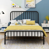 Modern Metal Headboard Bed Frame Rectangular Bed with Metal Legs