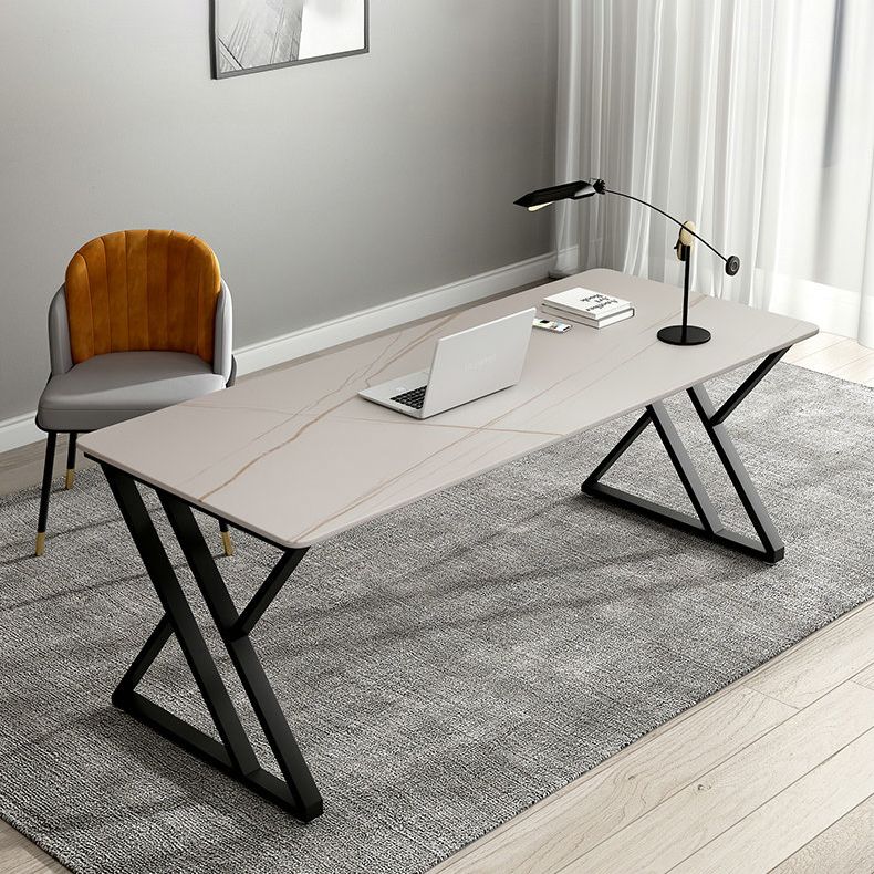 Rectangle Sintered Stone Two-Color Dining Table Simplicity Double Pedestal Table for Dining Room Clearhalo ' dining_table' 'Dining Tables & Seating' 'Dining Tables' 'furn' 'furn_dining_table' 'Furniture' 'furniture_dining_table' 'Kitchen & Dining Furniture' 'kitchen&dining_furn' 'kitchen' 'kitchen_dining_table' 1200x1200_57c0a847-74a3-4a13-974c-03bb8cad6277