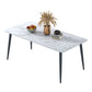 Contemporary White Standard Dining Table Sintered Stone Rectangle Dining Table with 4 Legs Base Clearhalo ' dining_table' 'Dining Tables & Seating' 'Dining Tables' 'Furniture' 'furniture_dining_table' 'Kitchen & Dining Furniture' 'kitchen&dining_furn' 'kitchen' 'kitchen_dining_table' 1200x1200_57c12c5b-88e8-4b13-8f06-4ccc42ceab7d