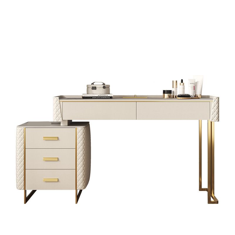 Glam Stone Top Vanity Makeup Table Set Wooden 5-Drawers Dressing Table Clearhalo 'Bedroom Furniture' 'furn' 'furn_makeup_vanities' 'Furniture' 'Makeup Vanities' 'makeup_vanities' 1200x1200_57c17459-e142-4f28-a301-43e3cf1416ca