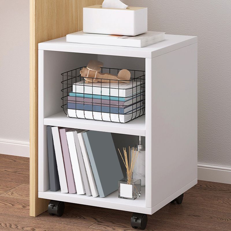 Modern Style Bookshelf Wooden Open Back Bookcase with Caster Wheels for Home Clearhalo 'Bookcases' 'furn' 'furn_bookcases' 'Furniture' 'Office Furniture' 1200x1200_57c315d9-bc4c-4e1d-aa8f-93e12fbd3f4e