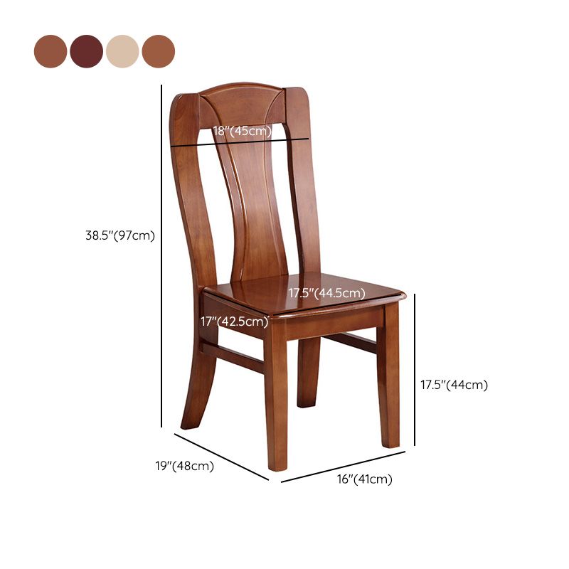 Rubber Wood Kitchen Dining Side Chair Contemporary Slat Back Side Chair Clearhalo 'Dining Chairs' 'Dining Tables & Seating' 'dining_chair' 'furn' 'furn_dining_chair' 'Furniture' 'Kitchen & Dining Furniture' 1200x1200_57c39ef8-a738-4263-b3c1-d088f2e89371