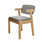 Contemporary Dining Chairs Arm Side Chair with Wooden Legs for Kitchen
