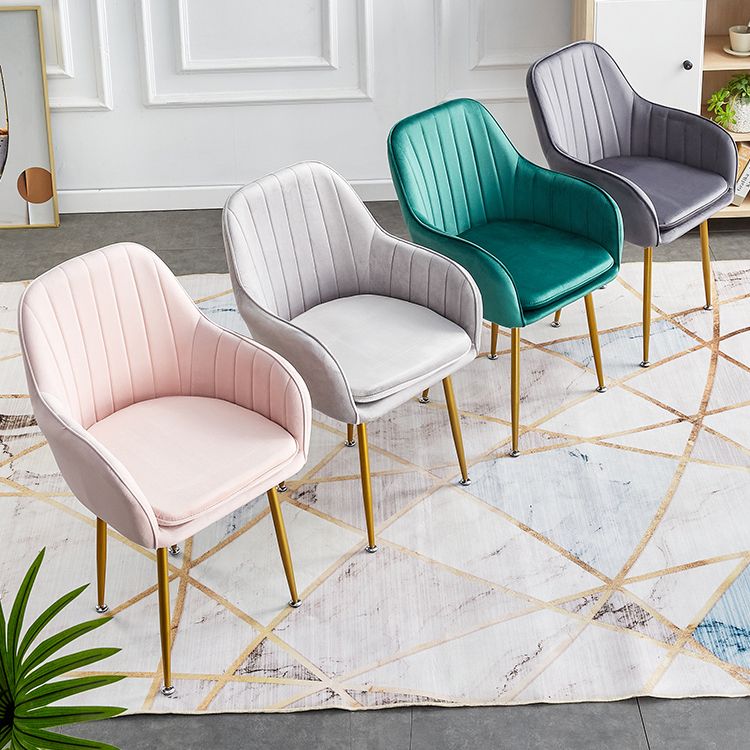 Scandinavian Dining Arm Chair Solid Back Side Chair with Metal Legs for Home Use Clearhalo ' kitchen&dining_furn' 'Dining Chairs' 'Dining Tables & Seating' 'dining_chair' 'furn' 'furn_dining_chair' 'Furniture' 'furniture_dining_chair' 'Kitchen & Dining Furniture' 'kitchen' 1200x1200_57c5724a-a740-416c-b5d4-57029f383b71