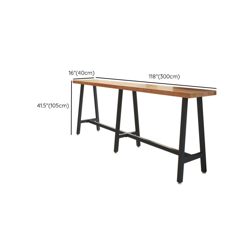 Table de bar rectangulaire à hauteur de bar, base en métal noir, table de bistro pour salon