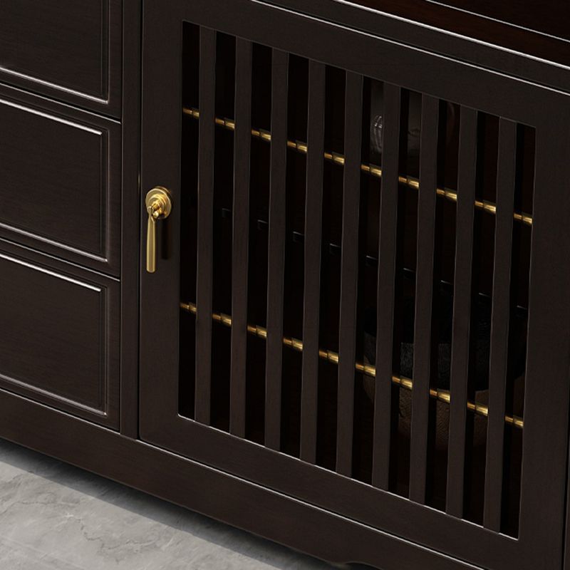 Tavolo da tavolo a buffet in stile moderno pietra da 34,7 pollici con armadi e cassetti